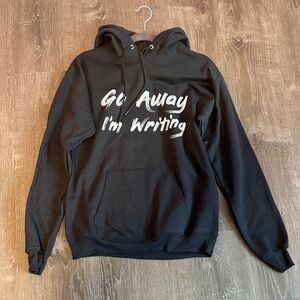 Black Hoodie with Writing Print